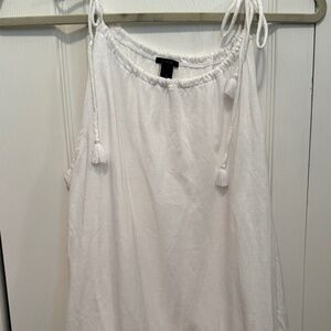 J. Crew Tassle Tie Tank with Eyelet Detail